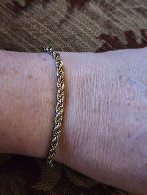 Monet Two-Tone Gold and Silver Twisted Rope Bracelet